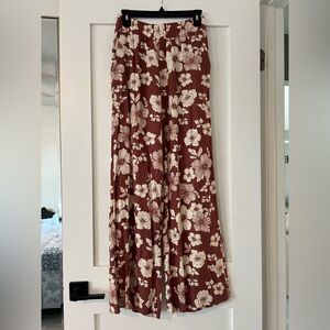 Abercrombie & Fitch High Rise Pull On Floral Wide-Leg Pants Size Small